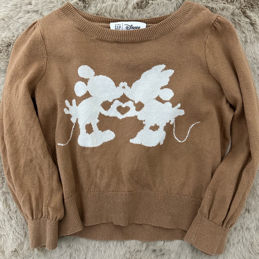 Disney gap tan Mickey and mini sweater size 4